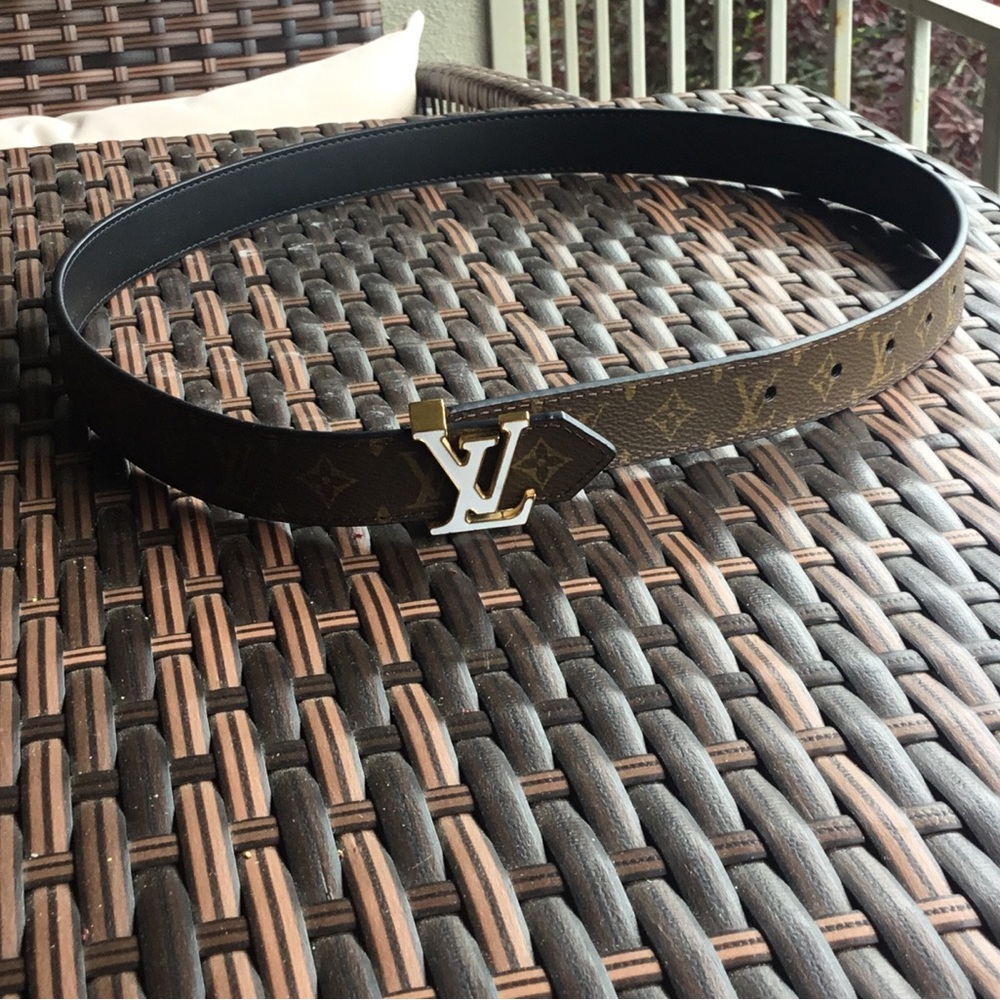 Louis Vuitton Black and Brown Monogram Belt
